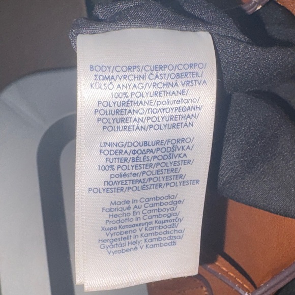 Chaps Brown Faux Leather Drawstring Backpack - Picture 4 of 8